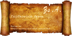 Zsifkovics Anna névjegykártya